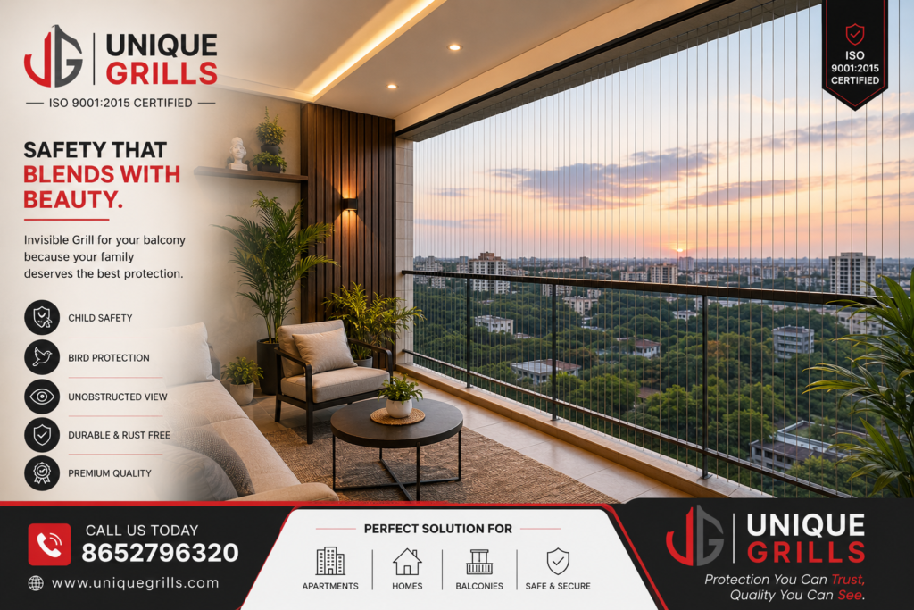 Best Invisible Grill service Salt Lake Kolkata By Unique Grills